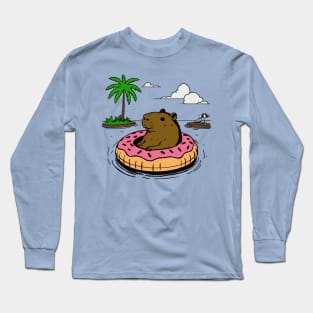 Capybara Vacation Long Sleeve T-Shirt